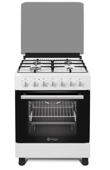 Fornuis Wiggo WO-E605R(WW) 60 cm Gas B Zo goed als nieuw, 60 cm of meer, Zo goed als nieuw, Vrijstaand, 85 tot 90 cm