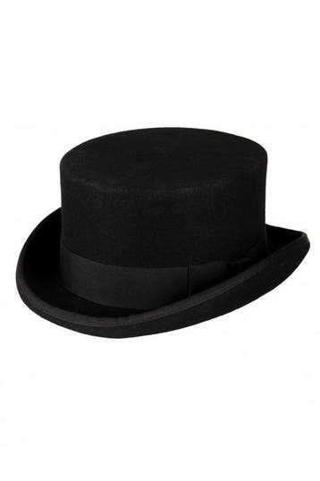 Luxe Hoge Hoed Zwart Laag Model 63 100% Wol Heren Man Tophat, Ophalen of Verzenden, Nieuw