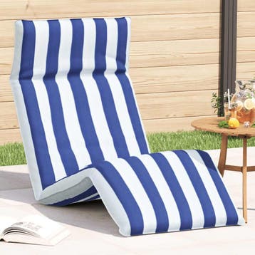 vidaXL Opvouwbare ligstoel Blauw en Wit 175x54x8,5 cm Oxford, Verzenden, Nieuw