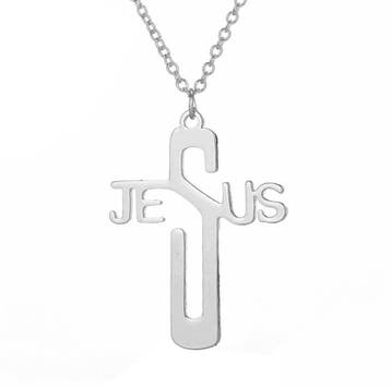Fako Bijoux - Ketting Met Kruisje Jesus - Stainless Steel -, Verzenden, Nieuw