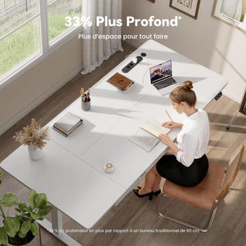 Zit sta bureau - Elektrisch - Verstelbaar - 180x80 cm - Wit, Huis en Inrichting, Verzenden, Zo goed als nieuw