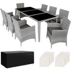 Aluminium wicker zitgroep Menorca 8+1 met beschermhoes - lic, Tuin en Terras, Tuinsets en Loungesets, Verzenden, Nieuw