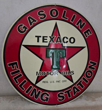 Texaco - Texaco-emaillebord - Texaco - Emaille bord - Staal,
