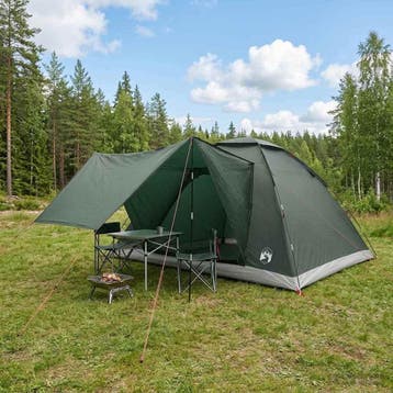 vidaXL Kamperen tent 6-persoons Legergroen Polyester en, Verzenden, Nieuw, Tot en met 2