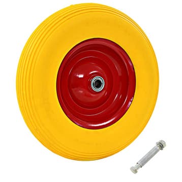 vidaXL Kruiwagenwiel met as 4,00-8 390 mm massief PU, Verzenden, Nieuw