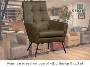 Leren fauteuil Proud, Nieuw, Ophalen of Verzenden, 75 tot 100 cm, Industrieel, Modern