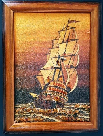 Barnsteen - Unique Raw Unpolished Amber Picture - Baltic