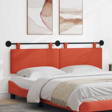 vidaXL Hangend hoofdbord Met LED-verlichting Rood-oranje, Verzenden, Nieuw, Rood