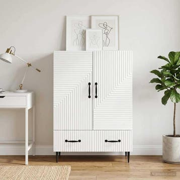 vidaXL Dressoir Wit 66 x 34,5 x 95 cm Bewerkt hout, Verzenden, Nieuw, Overige houtsoorten, Minder dan 50 cm
