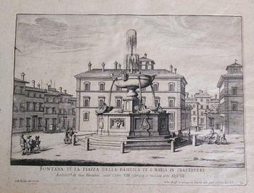 Giovanni Battista Falda - Stampa Della Fontana Di Piazza