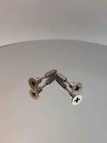 Schroeven Studs Draaiknop Oorbellen - Zilverkleurig, Sieraden, Tassen en Uiterlijk, Oorbellen, Overige materialen, Verzenden, Nieuw