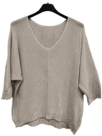 Luchtige gebreide top met v-hals in kleur BEIGE met vlinder, Kleding | Dames, Nieuw
