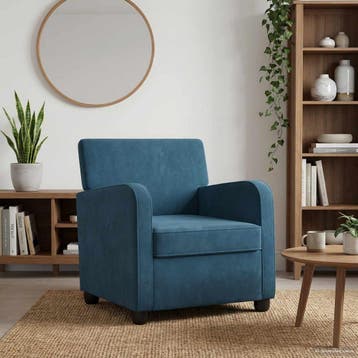 vidaXL Fauteuil Blauw fluweel, Huis en Inrichting, Fauteuils, Verzenden, Nieuw