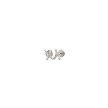 Witgouden oorstekers met diamant 18 karaat, Sieraden, Tassen en Uiterlijk, Oorbellen, Verzenden, Zo goed als nieuw, Goud