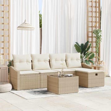 vidaXL Bankstel 5 st poly rattan, Verzenden, Nieuw, Rotan, 5 zitplaatsen