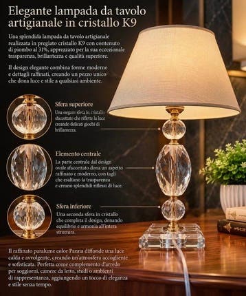 Luminario Design - Rubi – Fatto a Mano in Italia - Tafellamp, Nieuw