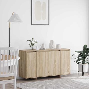 vidaXL Dressoir Sonoma Eiken 135 x 41 x 75 cm Bewerkt hout, Verzenden, Nieuw, Overige houtsoorten, Minder dan 50 cm