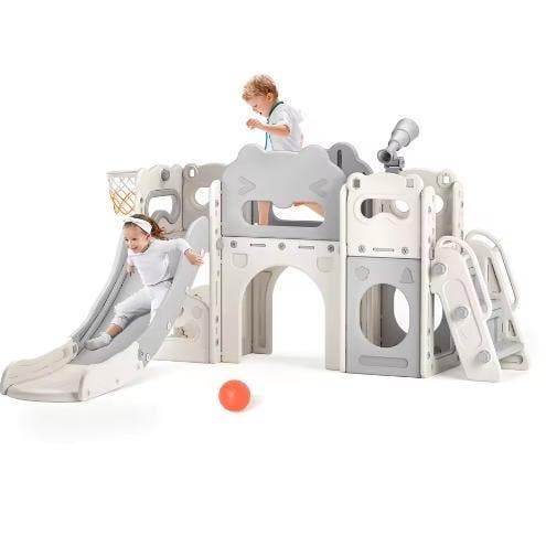 7-in-1 Indoor Kinderglijbaan met Klimrek en Speelelementen, Kinderen en Baby's, Kinderkamer | Overige Meubels, Nieuw, Verzenden