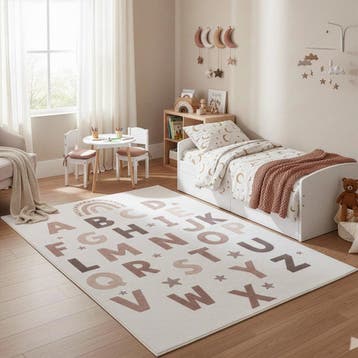 Kindervloerkleed | Coco | Alfabet | Crème | 80x150 cm, Huis en Inrichting, Verzenden, Nieuw