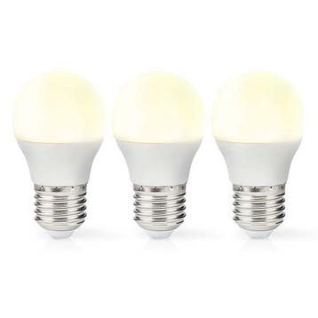 Led lamp E27 | Kogel | Nedis | 3 stuks (4.9W, 470lm, 2700K), Verzenden, Nieuw