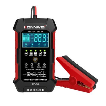 Konnwei RC-10 automatische acculader – 12V 10A / 24V 5A, Ophalen of Verzenden, Nieuw