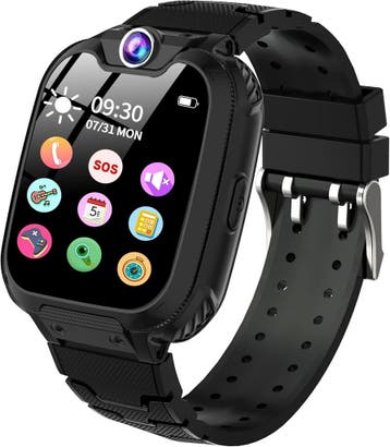 Kindersmartwatch - 3-12 jaar - Zwart | Laatste Stuk!, Ophalen of Verzenden, Nieuw, Zwart, Jongen of Meisje