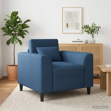vidaXL Fauteuil Blauw Stof, Huis en Inrichting, Fauteuils, Verzenden, Nieuw