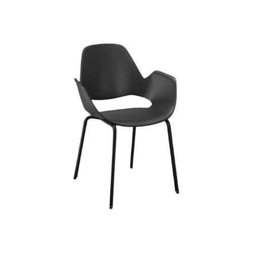 Houe Falk Stoel Aluminium Poedergecoat Zwart - Eetkamerstoel, Huis en Inrichting, Stoelen, Zwart, Zo goed als nieuw, Ophalen of Verzenden