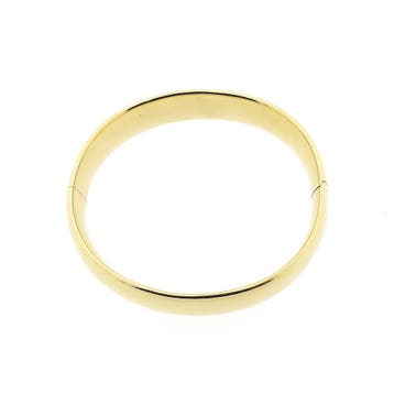 Gouden brede slavenarmband; Maat M, Ophalen of Verzenden, Gebruikt, Goud, Goud
