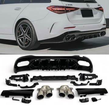 Diffuser Mercedes C Klasse W206 S206 C43 AMG Look Chroom, Ophalen of Verzenden, Nieuw