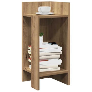 vidaXL Bijzettafeltje met plank 25,5x27x60 cm artisanaal, Verzenden, Nieuw, 45 tot 60 cm
