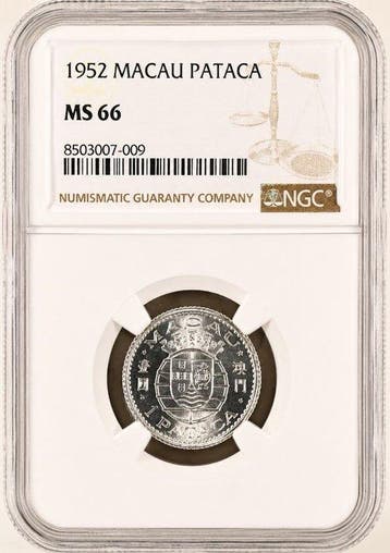 Portugees Macau. 1 Pataca 1952 - NGC MS66
