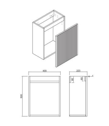 Fonteinmeubel walnoot/ mat zwart links/rechts inclusief, Ophalen of Verzenden, Nieuw, Bad