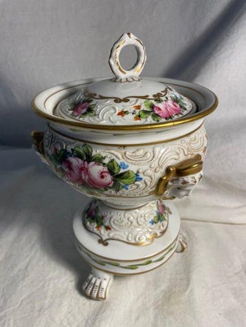 Porcelaine de Paris - Soeppan - Handgeschilderd met gouden, Antiek en Kunst