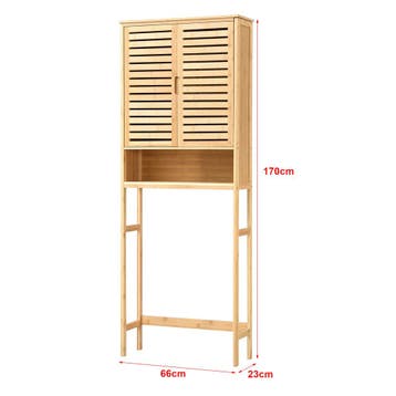 [en.casa] Ombouwkast Geta toiletombouw bamboe 170x66x23 cm, Verzenden, Nieuw