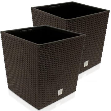 Bloempot Rato Low Umbra 2 stuks 64L 39x39x40,5cm donkerbruin, Verzenden, Nieuw