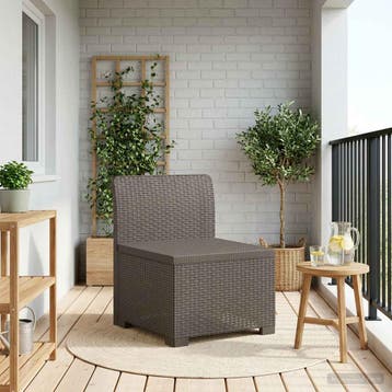 vidaXL Eénpersoons Tuinbank Rattan Look PP Lichtgrijs, Verzenden, Nieuw