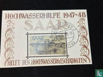 Saarland - Hulp overstroming - 1948, Verzenden, Gestempeld