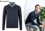 2dekans | Milanoro - Herenpullover met overhemdkraag - Navy, Kleding | Heren, Ophalen of Verzenden, Zo goed als nieuw, Maat 56/58 (XL)