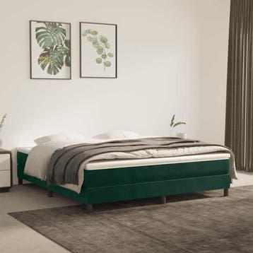 vidaXL Boxspring bed 160x200 cm fluweel donkergroen, Verzenden, 200 cm, Stof, 160 cm