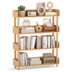 LIVSK Boekenkast - Natuurlijk Grenenhout - 3/4/5 Niveaus - V, Boeken, Verzenden, Nieuw