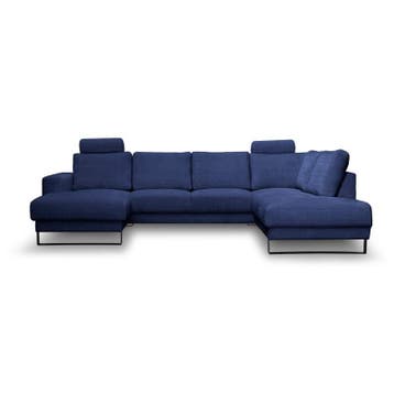 U-Bank Baarlo - u-banken - Blauw, Nieuw, 150 cm of meer, Stof, 300 cm of meer