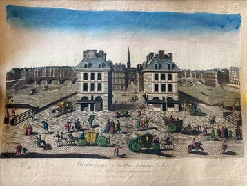 Ecole du XVIIe siècle - Vue perspective de la Place Dauphin,, Antiek en Kunst