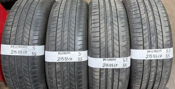 4x 215-55-17 Michelin Zomer 2x5mm+ 2x5.5mm €55 PST 215 55 17, Auto-onderdelen, Banden en Velgen, Ophalen, 17 inch, Band(en), Personenwagen