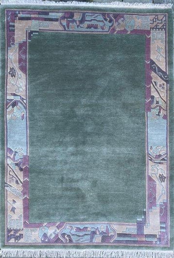 Nepal art deco tapijt - GEREINIGD - handgeknoopt - wol -, Nieuw