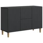 vidaXL Dressoir met lade Zwart 89 x 34,5 x 60 cm Bewerkt, Verzenden, Nieuw, Overige houtsoorten, Minder dan 50 cm