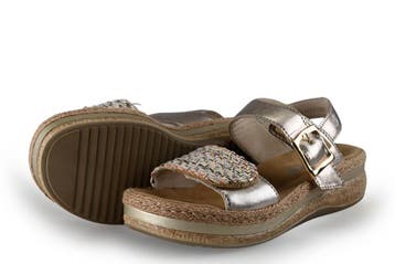 Rieker Sandalen in maat 39 Goud, Kleding | Dames, Overige kleuren, Verzenden, Sandalen of Muiltjes, Zo goed als nieuw