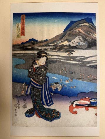 Gezicht op Odawara - Washi-papier - Utagawa Kunisada