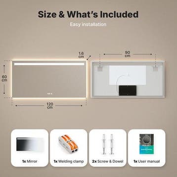2dekans | Mirlux Badkamerspiegel met LED Verlichting &, Ophalen of Verzenden, Zo goed als nieuw