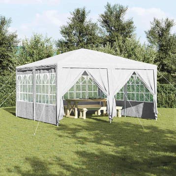 vidaXL Partytent 400 x 400 x 266 cm Wit Polyetheen, Verzenden, Nieuw, Partytent